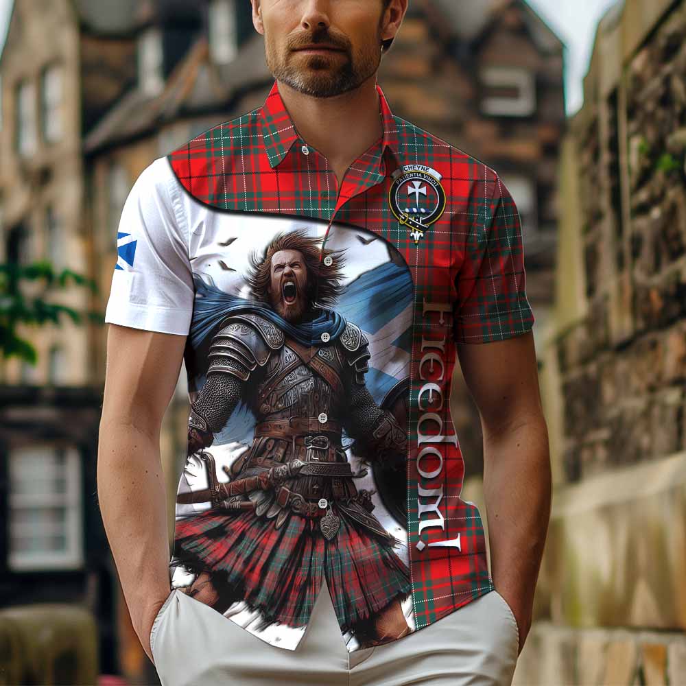 Tartan Vibes Clothing Cheyne Crest Tartan Short Sleeve Button Shirt Inspired by the Freedom of Scottish Warrior