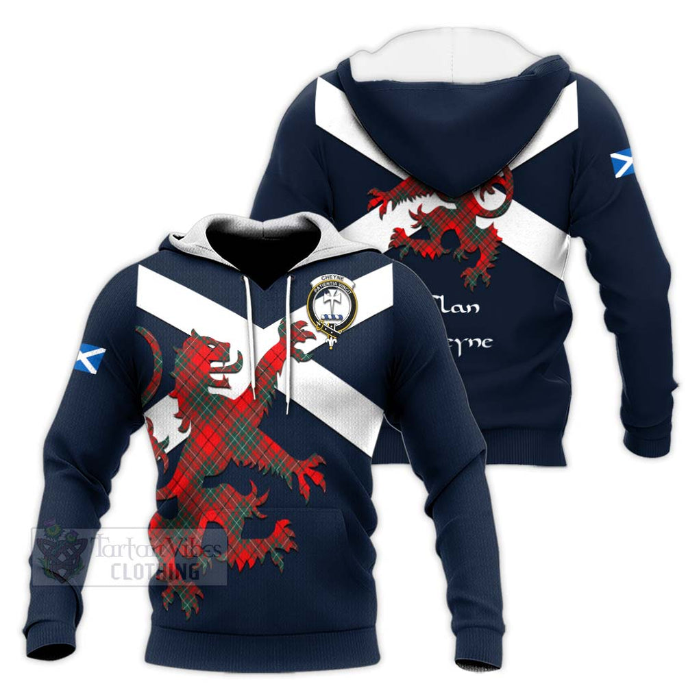 Tartan Vibes Clothing Cheyne Tartan Lion Rampant Knitted Hoodie – Proudly Display Your Heritage with Alba Gu Brath and Clan Name