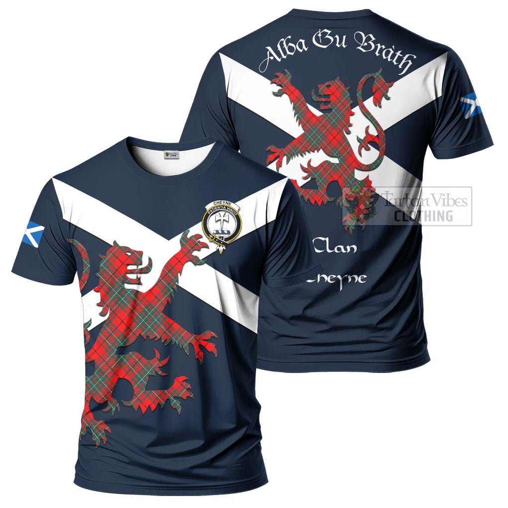 Tartan Vibes Clothing Cheyne Tartan Lion Rampant T-Shirt – Proudly Display Your Heritage with Alba Gu Brath and Clan Name