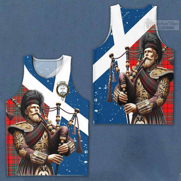 Cheyne Tartan Men's Tank Top with Family Crest Scottish Bagpiper Vibes