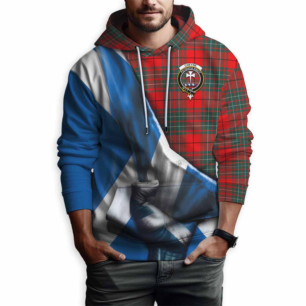 Tartan Vibes Clothing Cheyne Tartan Hoodie with Family Crest Scotland Patriotic Style