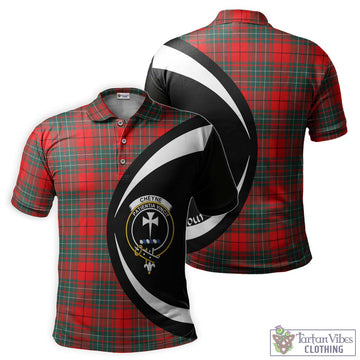 Cheyne Tartan Men's Polo Shirt with Family Crest Circle Style