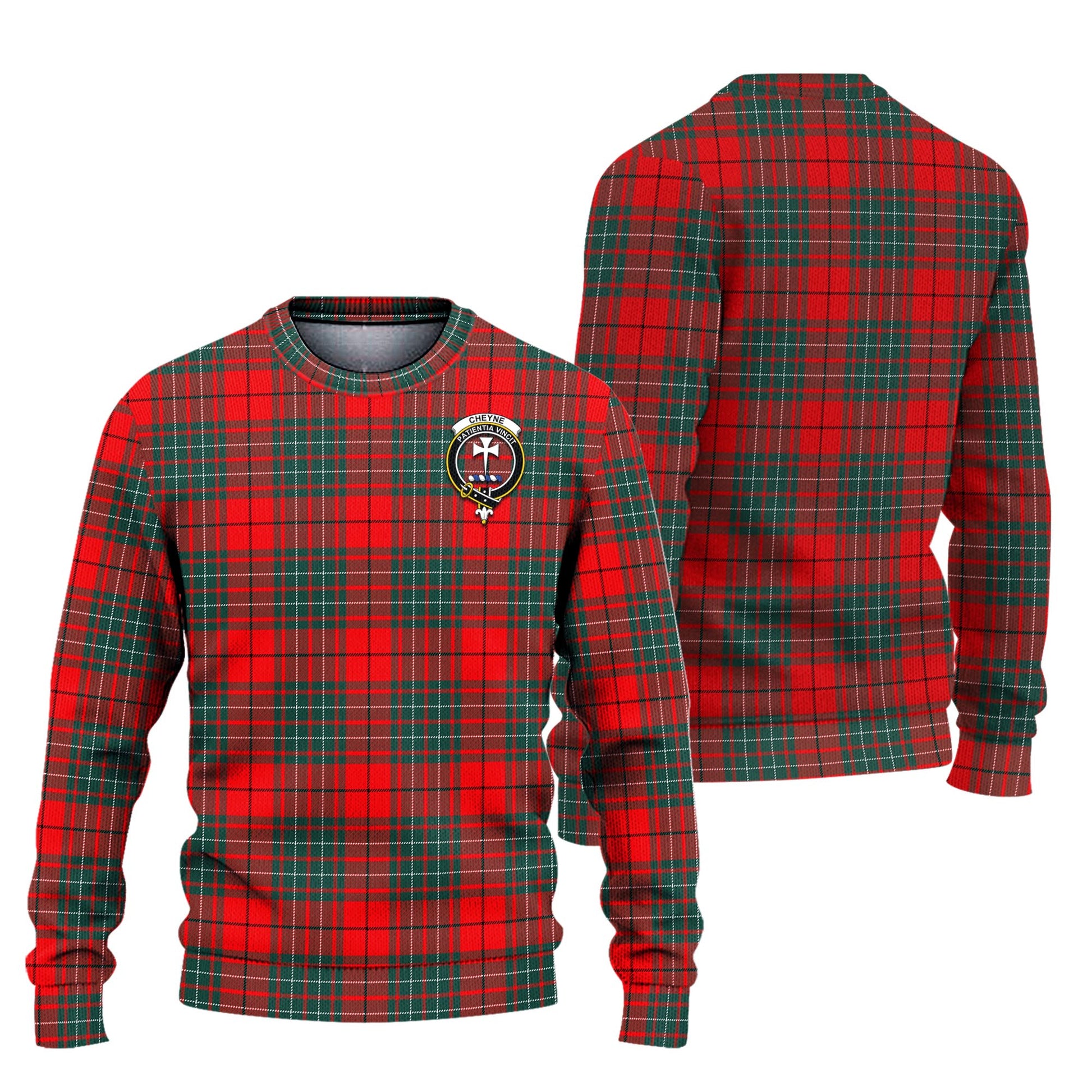 Cheyne Tartan Knitted Sweater with Family Crest Unisex - Tartanvibesclothing