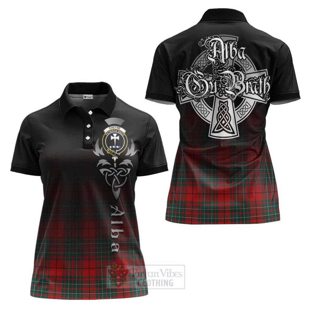 Tartan Vibes Clothing Cheyne Tartan Women's Polo Shirt Featuring Alba Gu Brath Family Crest Celtic Inspired