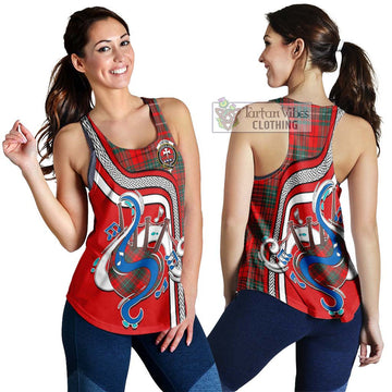 Cheyne Tartan Women's Racerback Tanks with Epic Bagpipe Style