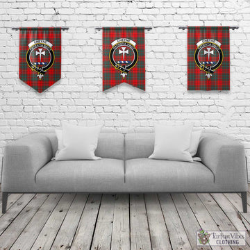 Cheyne Tartan Gonfalon, Tartan Banner with Family Crest