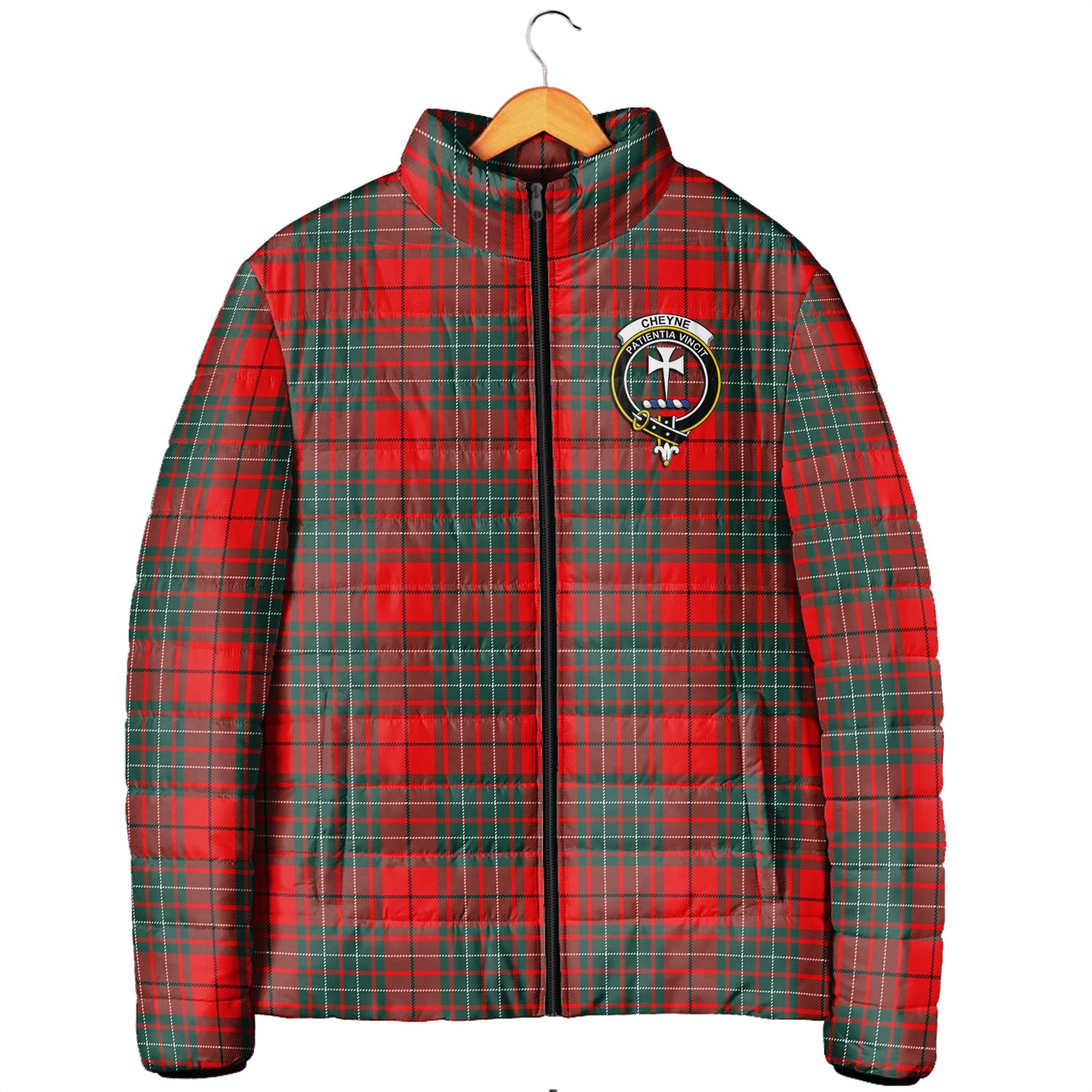 Cheyne Tartan Padded Jacket with Family Crest Men's Padded Jacket - Tartan Vibes Clothing