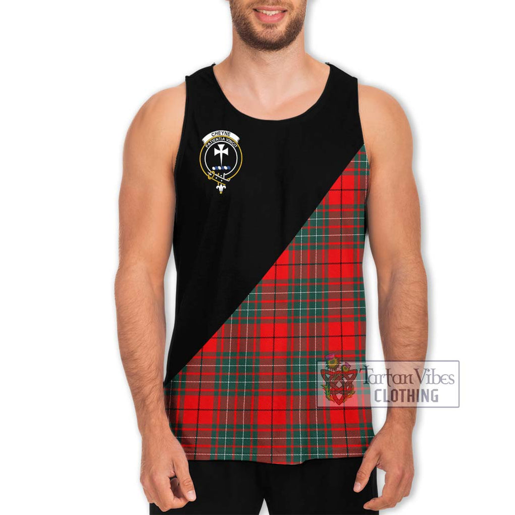 Cheyne Tartan Men's Tank Top with Family Crest and Military Logo Style Men - Tartanvibesclothing Shop