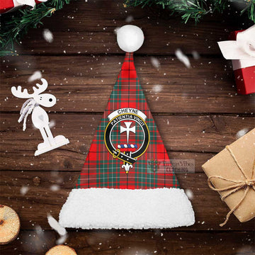 Cheyne Tartan Christmas Santa Hats with Family Crest