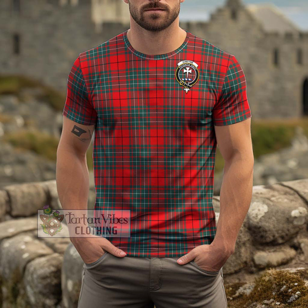 Cheyne Tartan Cotton T-Shirt with Family Crest Men's Shirt - Tartanvibesclothing Shop