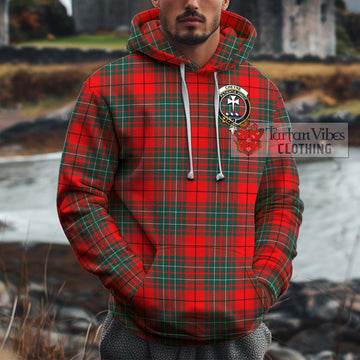 Cheyne Tartan Cotton Hoodie with Family Crest