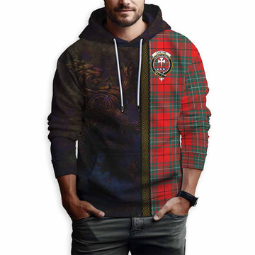 Cheyne Tartan Family Crest Hoodie Alba Gu Brath Be Brave Lion Ancient Style Pullover Hoodie - Tartan Vibes Clothing