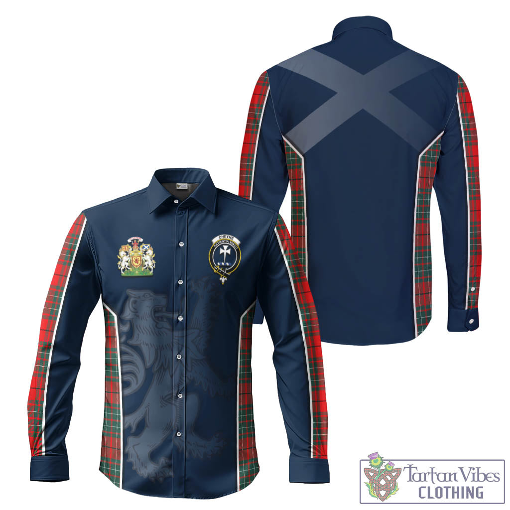 Tartan Vibes Clothing Cheyne Tartan Long Sleeve Button Up Shirt with Family Crest and Lion Rampant Vibes Sport Style