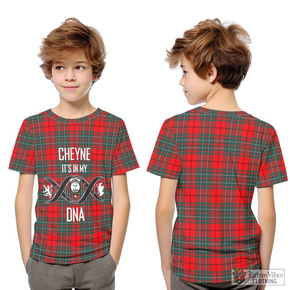 Cheyne Tartan Kid T-Shirt with Family Crest DNA In Me Style Youth XL Size14 - Tartanvibesclothing Shop