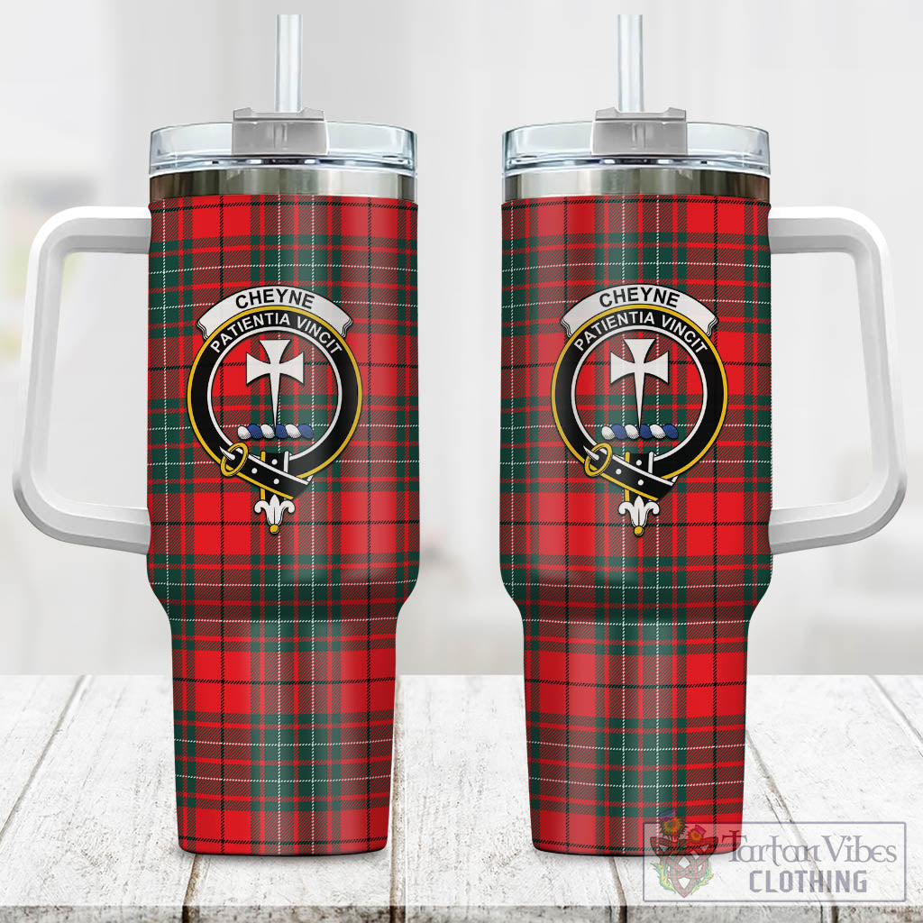 Tartan Vibes Clothing Cheyne Tartan and Family Crest Tumbler with Handle