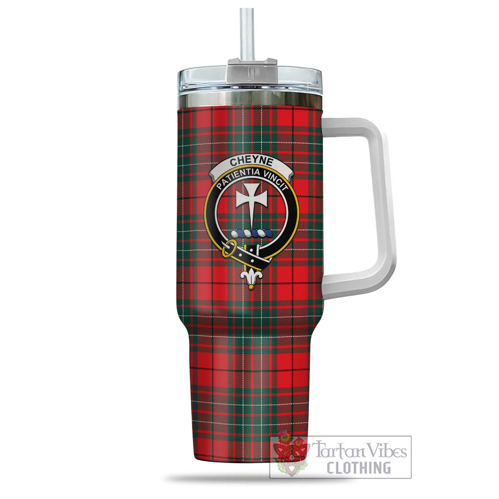 Tartan Vibes Clothing Cheyne Tartan and Family Crest Tumbler with Handle