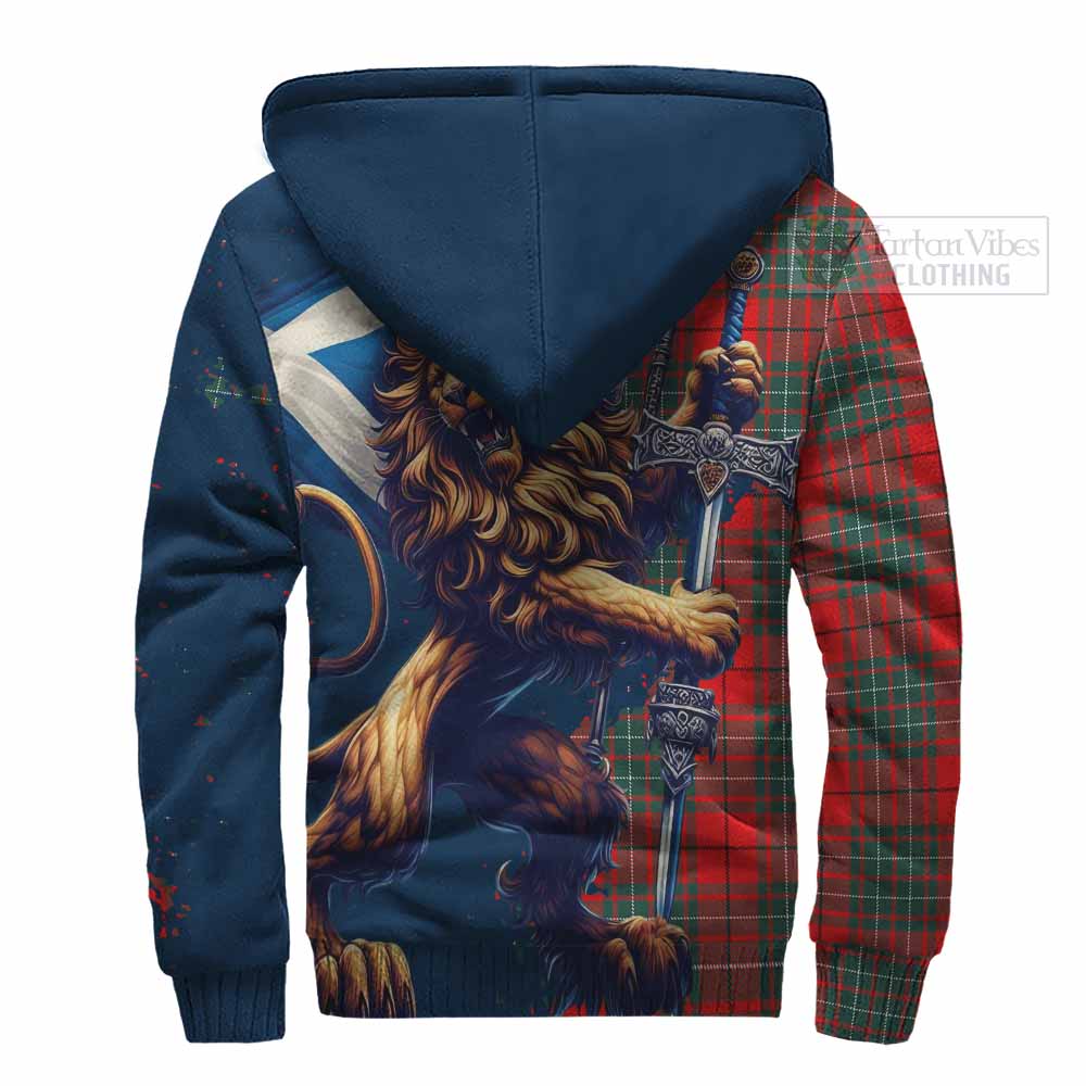 Tartan Vibes Clothing Cheyne Tartan Family Crest Sherpa Hoodie with Scottish Majestic Lion