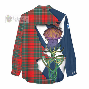 Cheyne Tartan Family Crest Women's Casual Shirt Scottish Thistle Celtic Inspired - Tartan Vibes Clothing