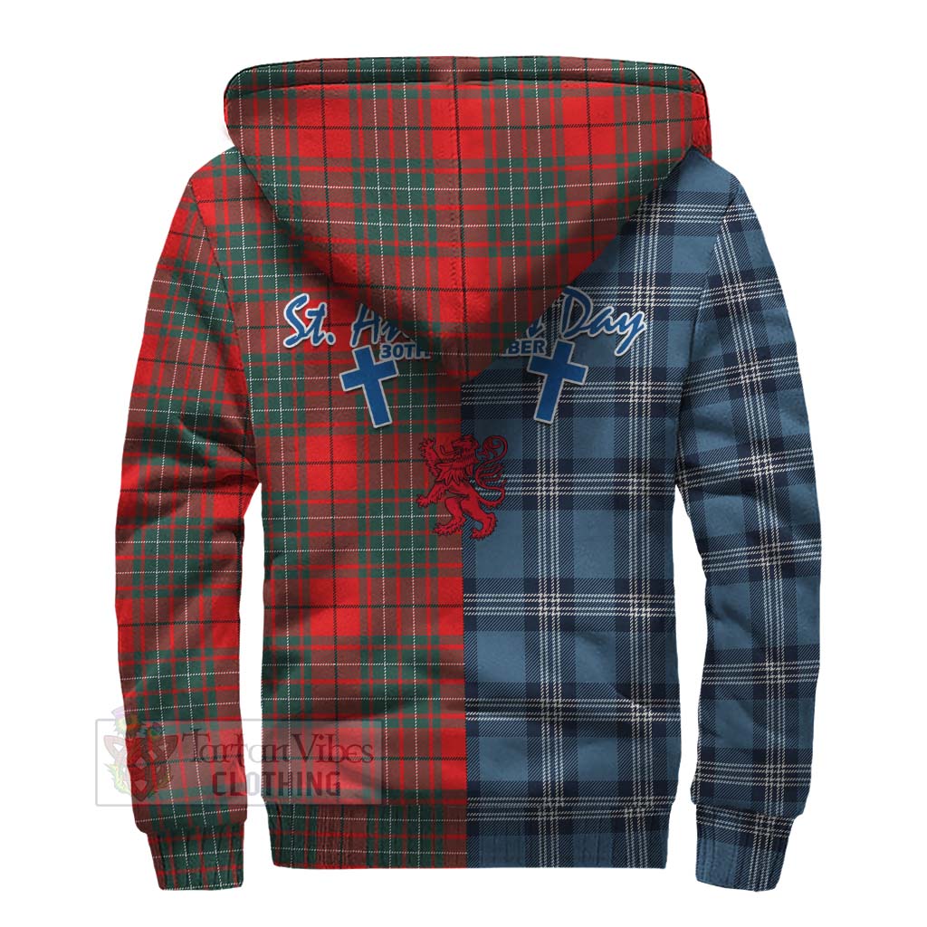 Tartan Vibes Clothing Cheyne Tartan Sherpa Hoodie Happy St. Andrew's Day Half Tartan Style