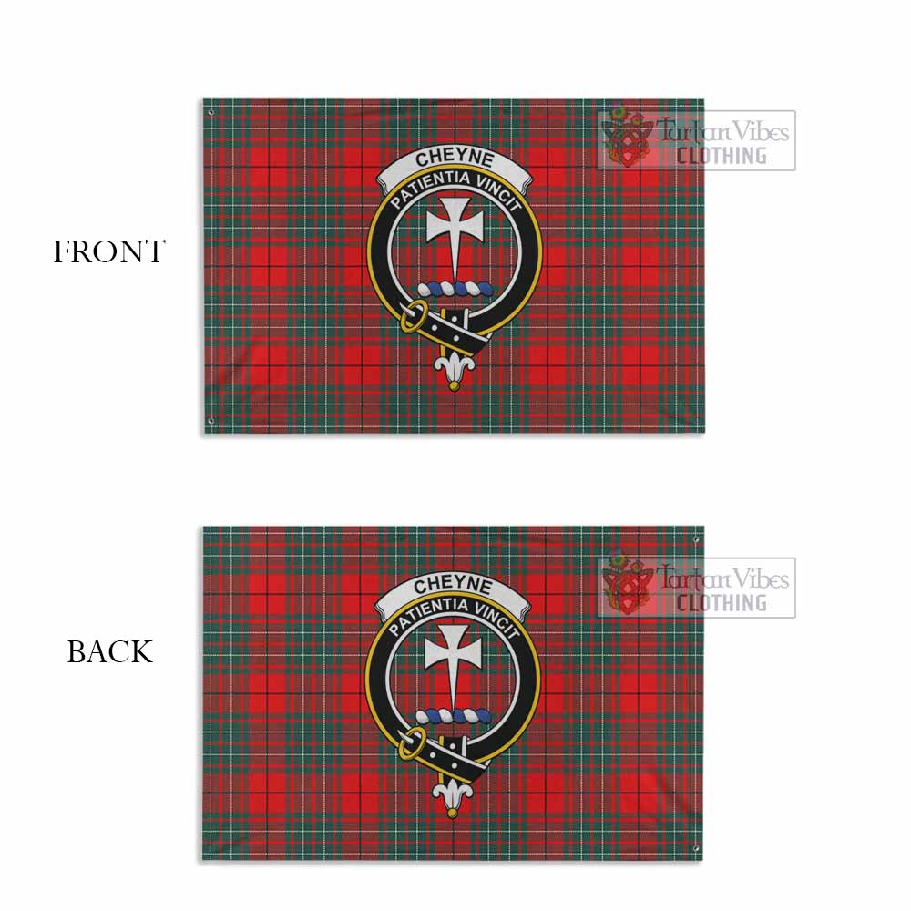 Tartan Vibes Clothing Cheyne Tartan House Flag with Family Crest