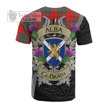 Cheyne Tartan Family Crest Cotton T-shirt Lion Rampant Royal Thistle Shield Celtic Inspired - Tartan Vibes Clothing
