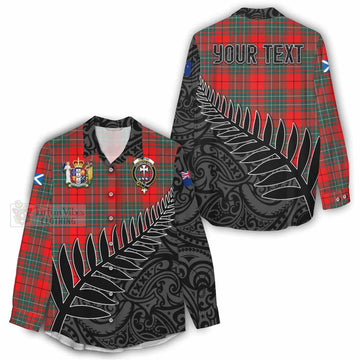 Cheyne Crest Tartan Women's Casual Shirt with New Zealand Silver Fern Half Style