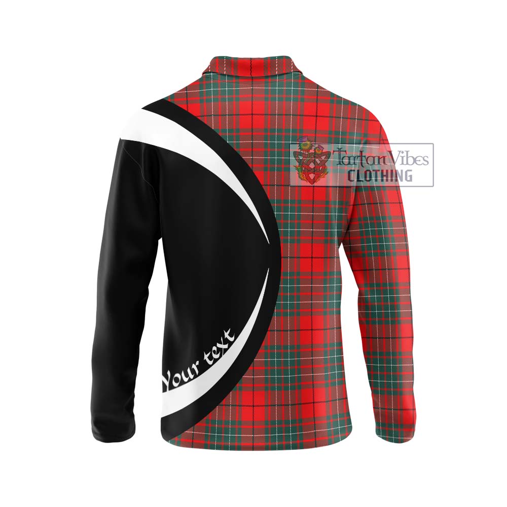 Cheyne Tartan Long Sleeve Polo Shirt with Family Crest Circle Style - Tartan Vibes Clothing