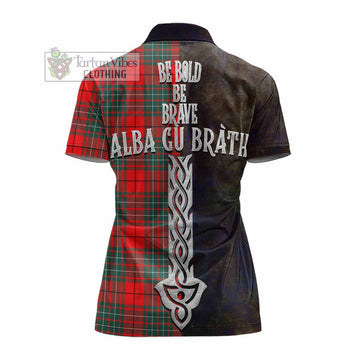 Cheyne Tartan Family Crest Women's Polo Shirt Alba Gu Brath Be Brave Lion Ancient Style - Tartan Vibes Clothing