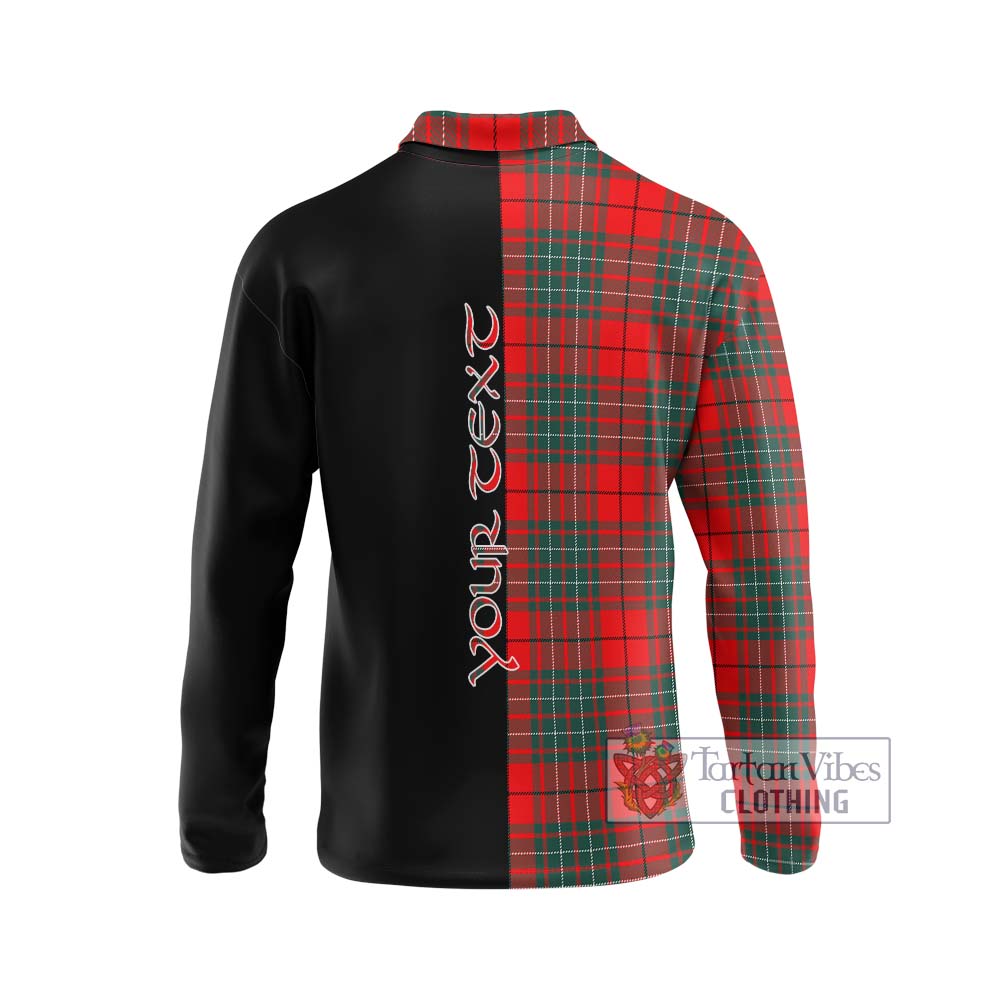 Cheyne Tartan Long Sleeve Polo Shirt with Family Crest and Half Of Me Style - Tartanvibesclothing Shop