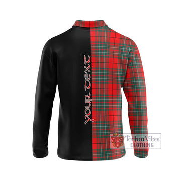 Cheyne Tartan Long Sleeve Polo Shirt with Family Crest and Half Of Me Style