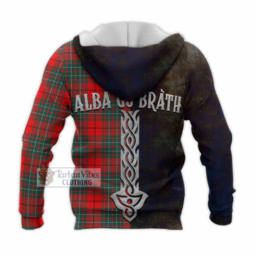 Cheyne Tartan Family Crest Knitted Hoodie Alba Gu Brath Be Brave Lion Ancient Style - Tartan Vibes Clothing
