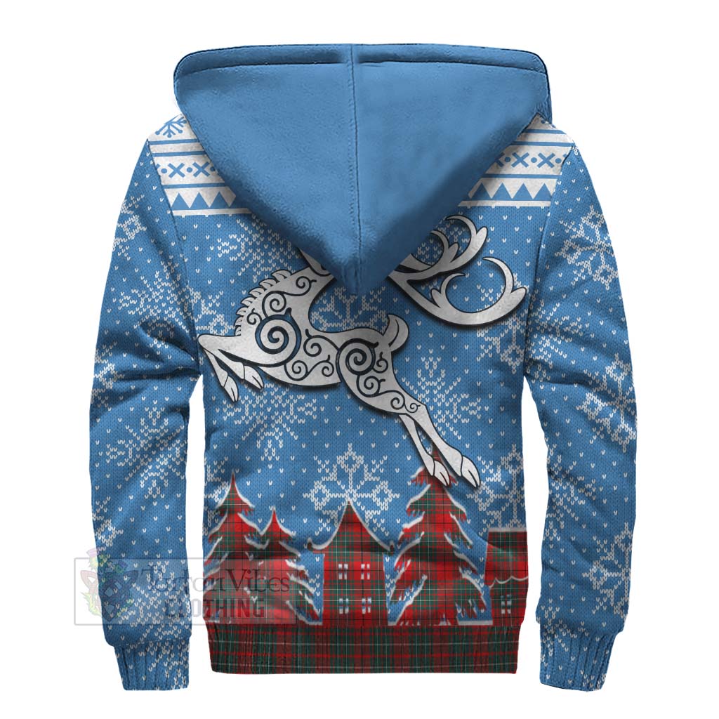 Tartan Vibes Clothing Cheyne Clan Christmas Sherpa Hoodie Celtic Reindeer Style