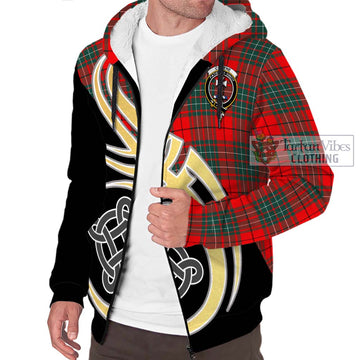 Cheyne Tartan Sherpa Hoodie with Family Crest and Celtic Symbol Style