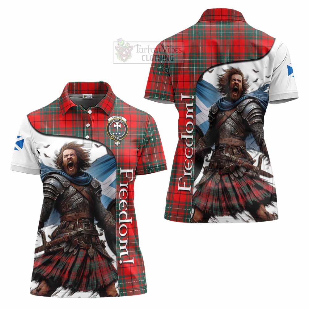 Tartan Vibes Clothing Cheyne Crest Tartan Women's Polo Shirt Inspired by the Freedom of Scottish Warrior