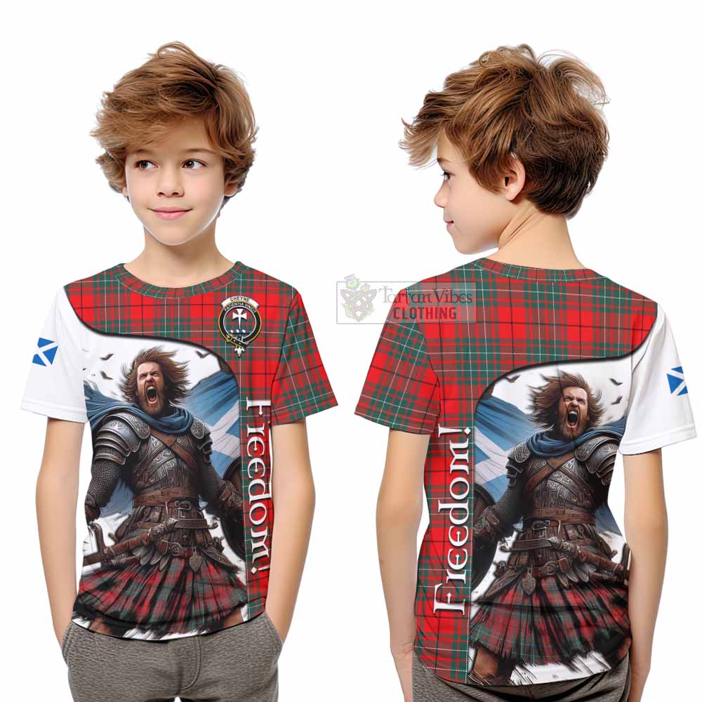 Tartan Vibes Clothing Cheyne Crest Tartan Kid T-Shirt Inspired by the Freedom of Scottish Warrior