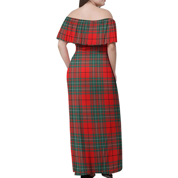 Cheyne Tartan Off Shoulder Long Dress