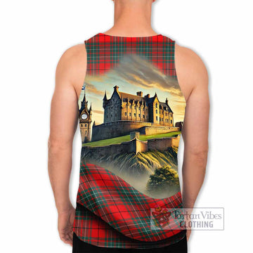 Cheyne Tartan Family Crest Men's Tank Top with Scottish Ancient Castle Style - Tartan Vibes Clothing