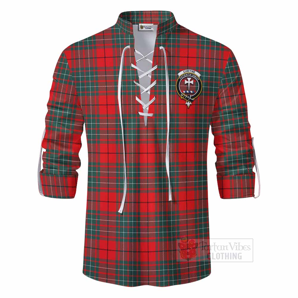 Tartan Vibes Clothing Cheyne Tartan Ghillie Kilt Shirt with Family Crest DNA In Me Style