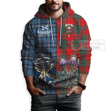 Cheyne Tartan Hoodie Happy St. Andrew's Day Half Tartan Style