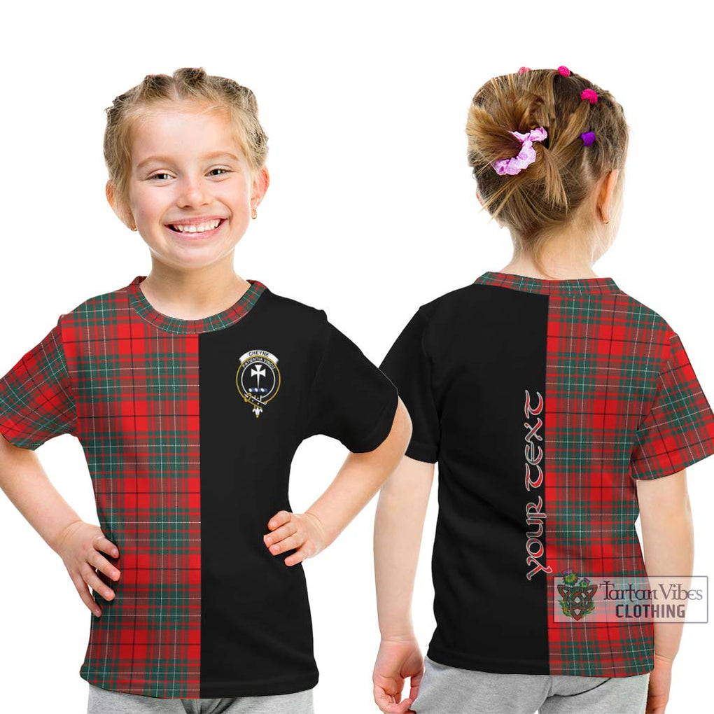 Cheyne Tartan Kid T-Shirt with Family Crest and Half Of Me Style - Tartanvibesclothing Shop