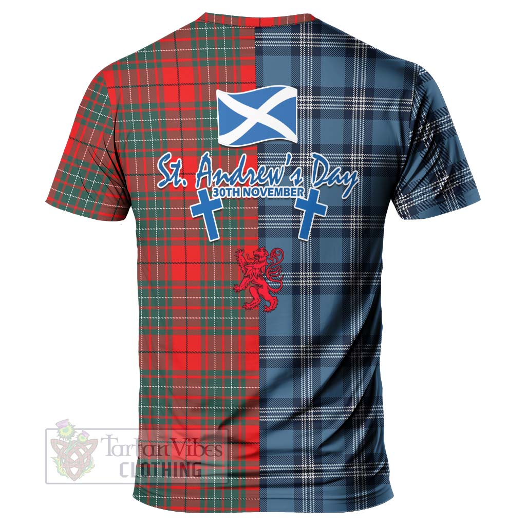 Tartan Vibes Clothing Cheyne Tartan T-Shirt Happy St. Andrew's Day Half Tartan Style