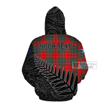 Cheyne Crest Tartan Cotton Hoodie with New Zealand Silver Fern Half Style Pullover Hoodie - Tartan Vibes Clothing