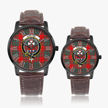 Cheyne Tartan Family Crest Leather Strap Quartz Watch