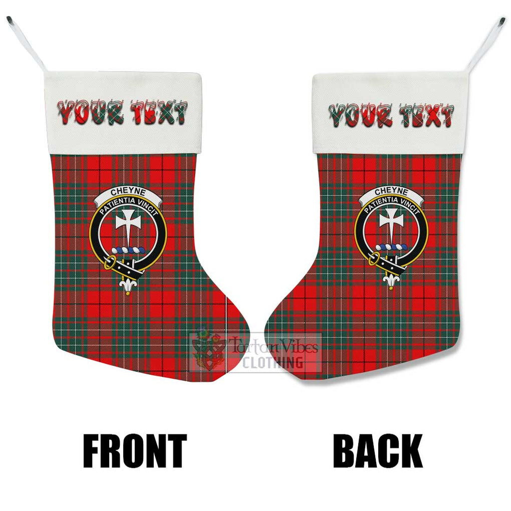 Tartan Vibes Clothing Cheyne Tartan Family Crest Christmas Stocking with Personalized Text