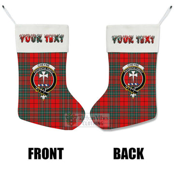 Cheyne Tartan Family Crest Christmas Stocking with Personalized Text