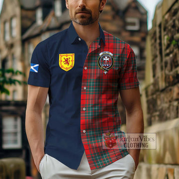 Cheyne Tartan Short Sleeve Button Shirt Alba with Scottish Lion Royal Arm Half Style