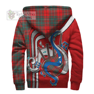 Cheyne Tartan Sherpa Hoodie with Epic Bagpipe Style