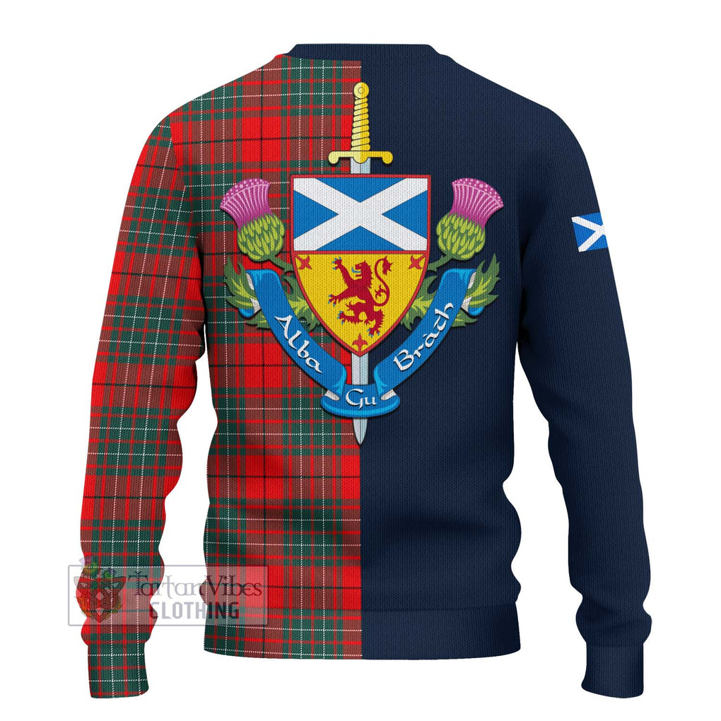 Tartan Vibes Clothing Cheyne Tartan Knitted Sweater with Scottish Lion Royal Arm Half Style