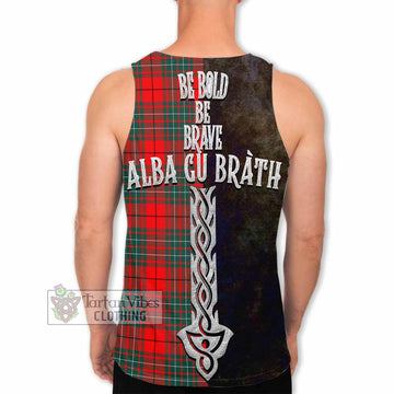 Cheyne Tartan Family Crest Men's Tank Top Alba Gu Brath Be Brave Lion Ancient Style - Tartan Vibes Clothing