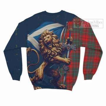 Cheyne Tartan Family Crest Sweatshirt with Scottish Majestic Lion